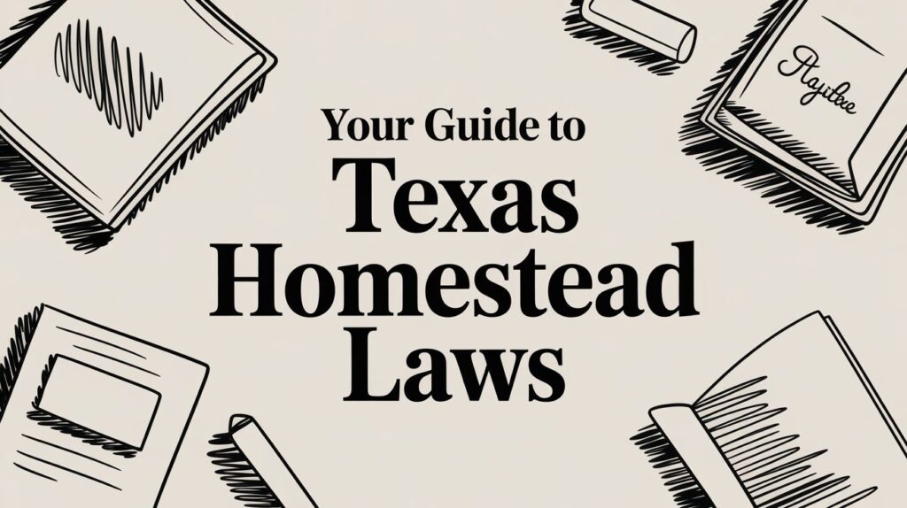 Your guide to Texas homestead laws with illustrated books and legal documents.