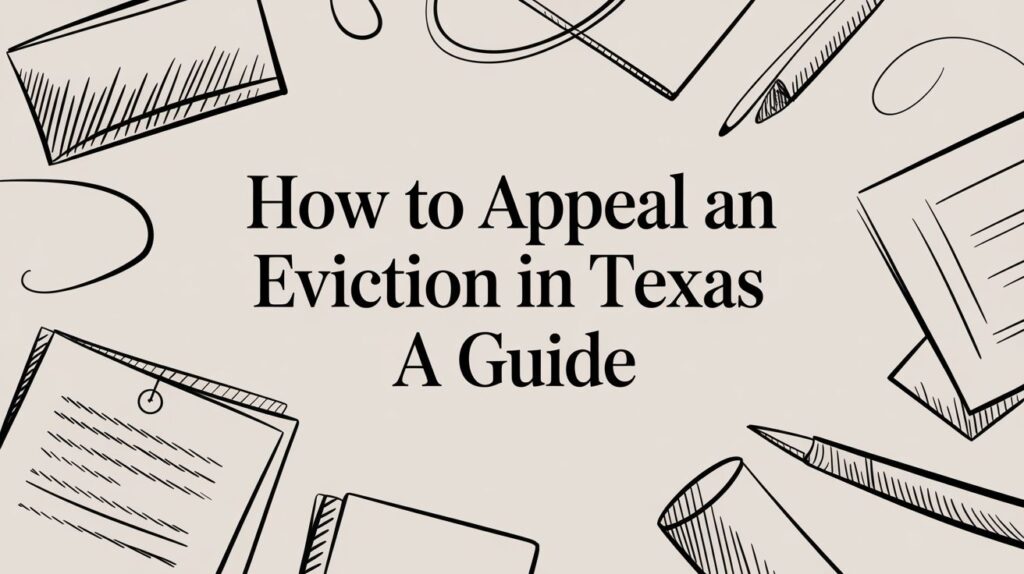 How to Appeal an Eviction in Texas guide with legal documents and writing tools, relevant to tenant rights and eviction appeals.