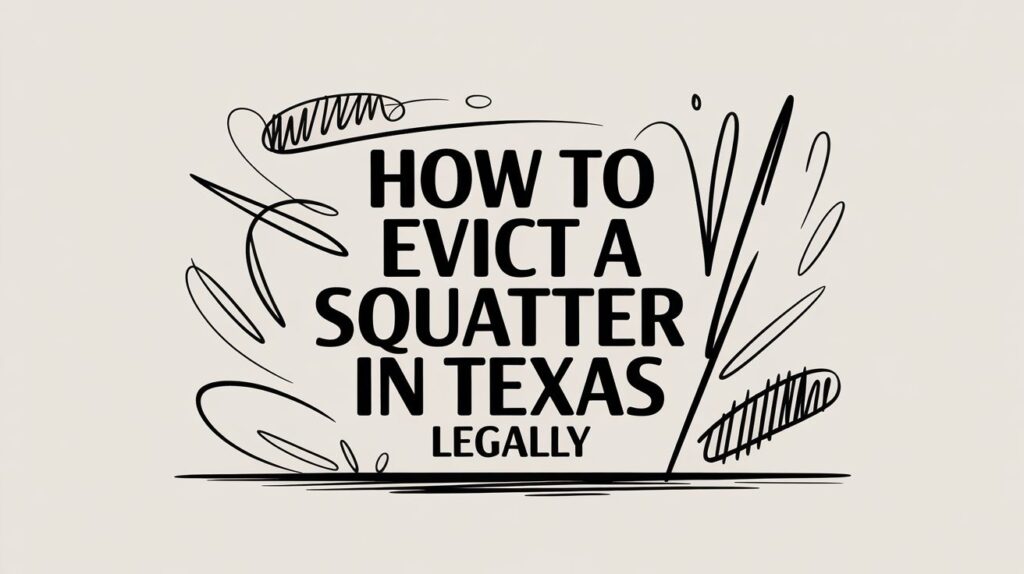 How to evict a squatter in Texas legally, text graphic emphasizing tenant rights and legal processes.