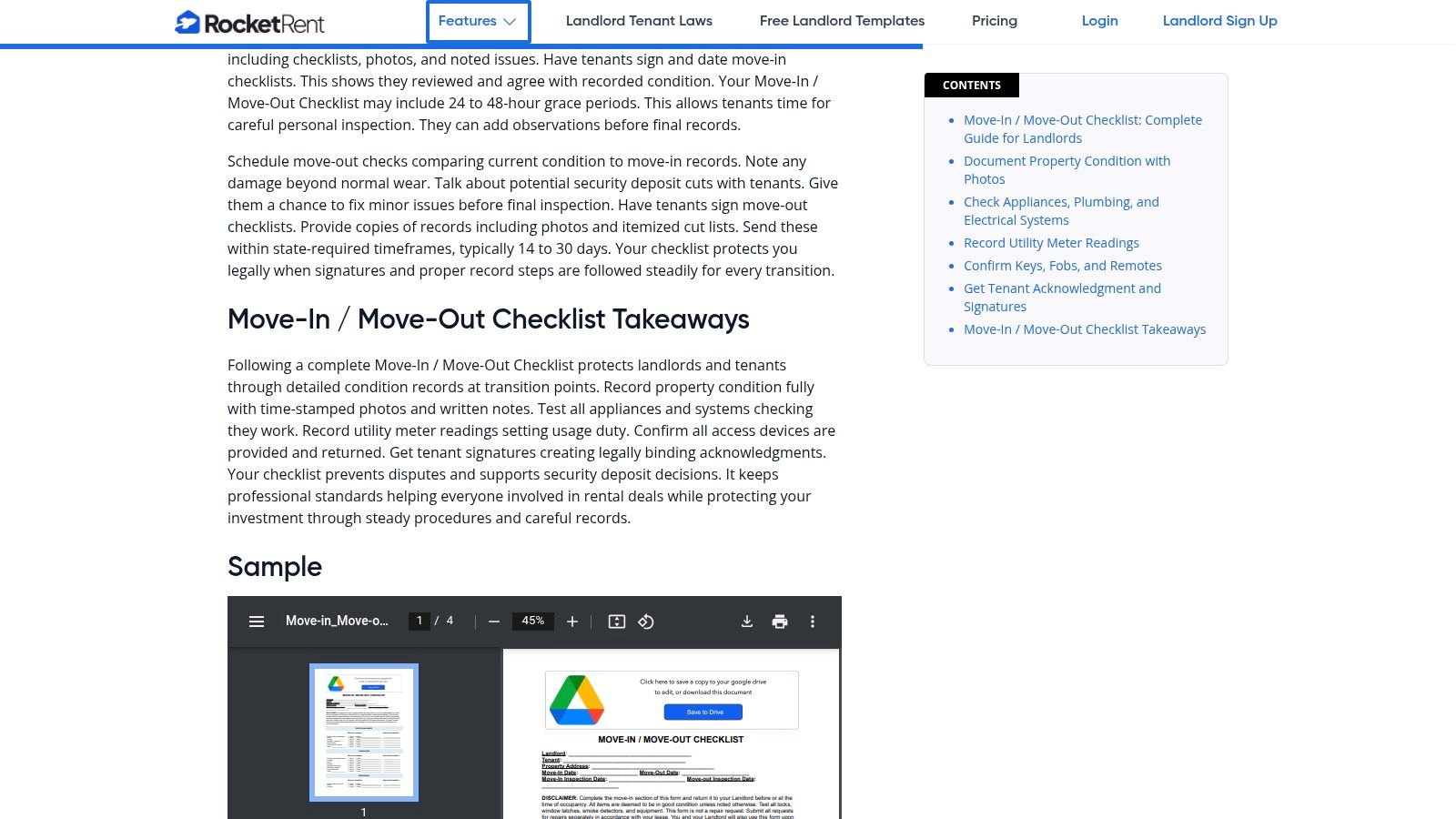 RocketRent &mdash; Free Move‑In/Move‑Out Checklist (PDF, Word, Google Doc)